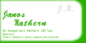 janos mathern business card